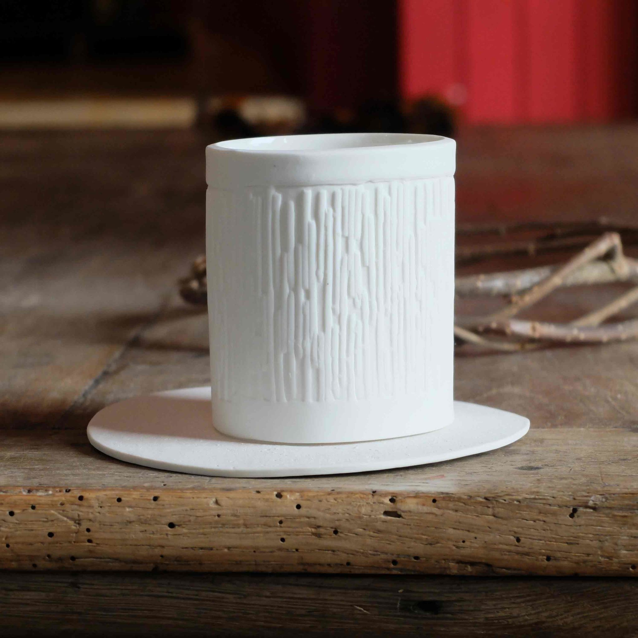 Photophore en porcelaine décor perforé Coeur (Räder