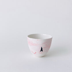 tasse porcelaine illustration silhouette rose