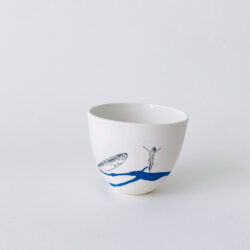 tasse porcelaine illustration femme poisson