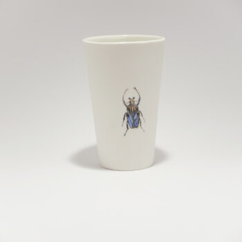 tasse porcelaine aquarelle insecte